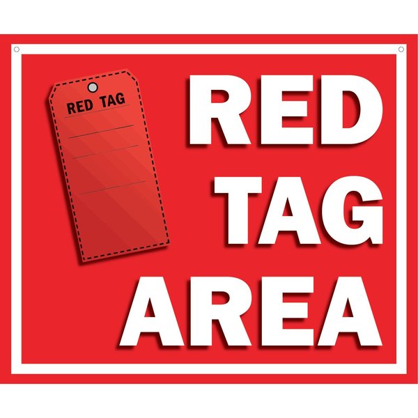 5S Supplies 5S Red Tag Area Floor Sign V3 22in x 18in FS-REDTAGA-V3